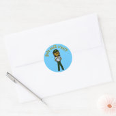 Donk Green Sheriff Girl Ronde Sticker (Envelop)