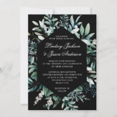 Donk Greenery Moody Elegant Floral Wedding Kaart (Voorkant)