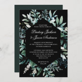 Donk Greenery Moody Elegant Floral Wedding Kaart (Voorkant / Achterkant)