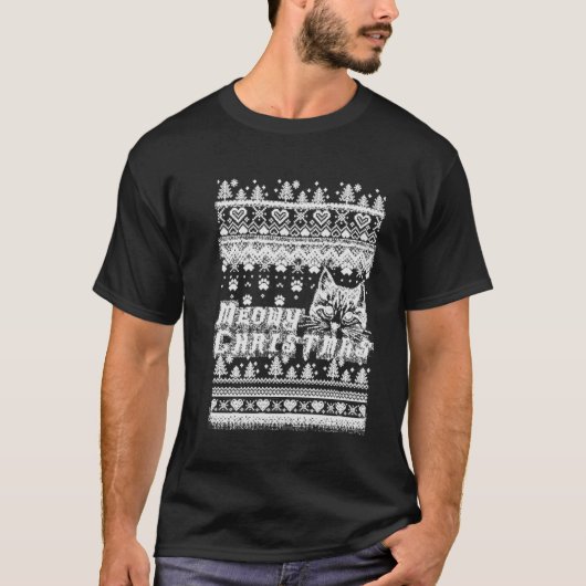 Donk Meowy Kerstmis grappig T-shirt (Voorkant)