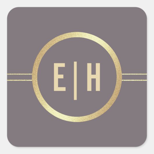 Donk Mocha Gold Custom Monogram Weddenschap Vierkante Sticker (Voorkant)