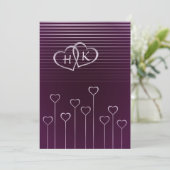 Donk Monogram Silver Heart Weddenschap Kaart (Staand voorkant)