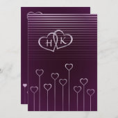 Donk Monogram Silver Heart Weddenschap Kaart (Voorkant / Achterkant)