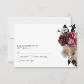 Donk Moody Blush Burgundy Floral Geen menu RSVP-ka (Achterkant)