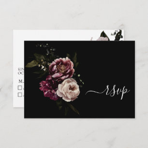 Donk Moody Blush Burgundy Floral Geen menu RSVP-ka