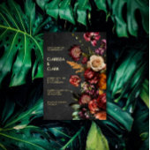 Donk Moody Bold Wild Flower Wedding Folie Uitnodiging