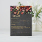 Donk Moody Bold Wild Flower Wedding Informatiekaartje (Staand voorkant)