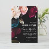 Donk Moody Burgundy Blue Blush Pink Floral Kaart (Staand voorkant)