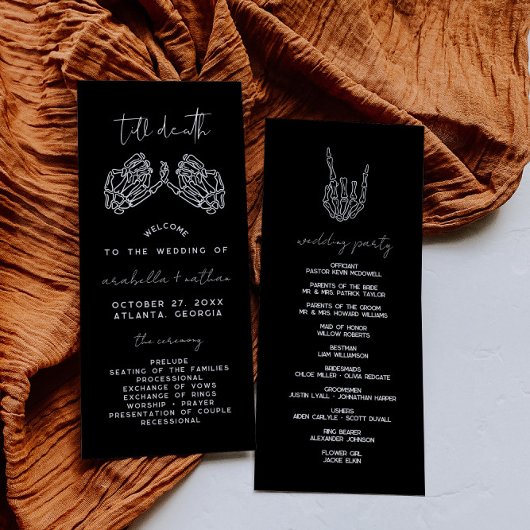 Donk Moody Fall Wedding Programme