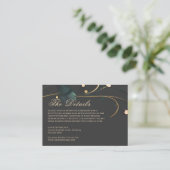 Donk Moody Floral Boho Grey Abstract Wedding Informatiekaartje (Staand voorkant)