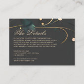 Donk Moody Floral Boho Grey Abstract Wedding Informatiekaartje (Voorkant)