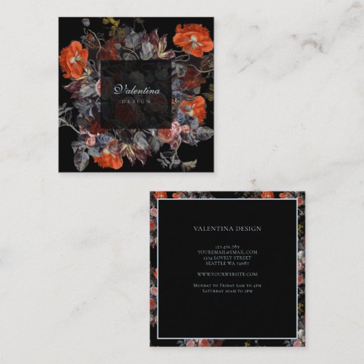 Donk Moody  Floral Bouquet Visitekaartjes 2 (Voorkant / Achterkant)