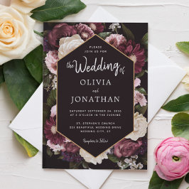 Donk Moody Floral Romantic Wedding Kaart