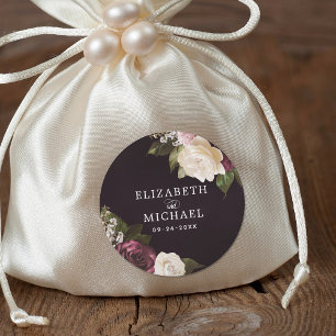 Donk Moody Floral Romantic Wedding Ronde Sticker