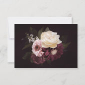 Donk Moody Floral Romantic Wedding RSVP Kaartje (Achterkant)
