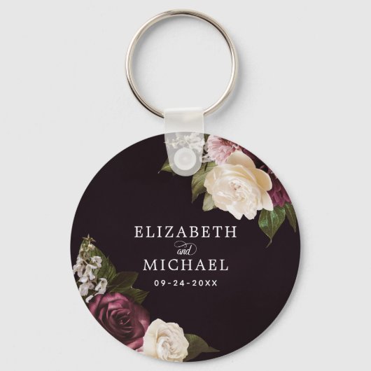 Donk Moody Floral Romantic Wedding Sleutelhanger (Voorkant)