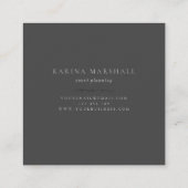 Donk Moody Gray Romantic Floral Vierkante Visitekaartje (Achterkant)