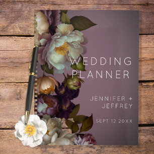 Donk Moody Mauve Floral Modern Wedding Invite Planner