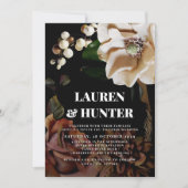 Donk Moody Neutral Magnolia Botanical Wedding Invi Kaart (Voorkant)