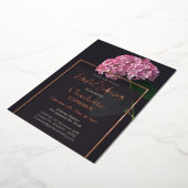 Donk Moody Pink Hydrangea Vrijgezellenfeest Roos G Folie Uitnodiging (Gedraaid)