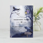 Donk Moody Raven Night Halloween Party Kaart (Staand voorkant)