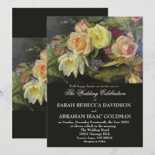 Donk Moody Romantic Antiek Tole Painting Wedding Kaart