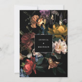 Donk Moody Romantic Floral Dutch Painterly Menu Kaart (Achterkant)