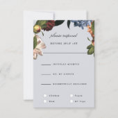 Donk Moody Romantic Floral Dutch Painterly RSVP Kaart (Voorkant)
