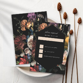 Donk Moody Romantic Floral Dutch Painterly RSVP Kaart
