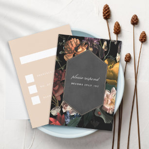 Donk Moody Romantic Floral Dutch Painterly RSVP Kaart