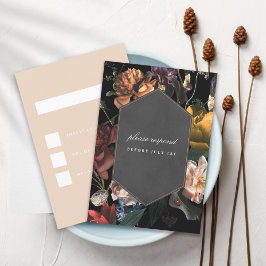 Donk Moody Romantic Floral Dutch Painterly RSVP Kaartje