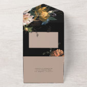 Donk Moody Romantic Floral Dutch Painterly Wedding All In One Uitnodiging (Buitenkant)