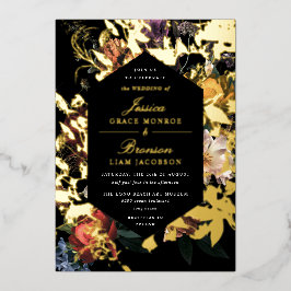 Donk Moody Romantic Floral Dutch Painterly Wedding Folie Uitnodiging