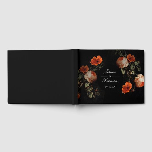 Donk Moody Romantic Floral Dutch Painterly Wedding Gastenboek (Volledig)