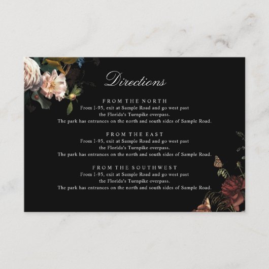 Donk Moody Romantic Floral Dutch Painterly Wedding Informatiekaartje (Voorkant)