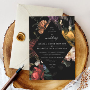 Donk Moody Romantic Floral Dutch Painterly Wedding Kaart