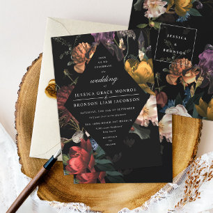 Donk Moody Romantic Floral Dutch Painterly Wedding Kaart