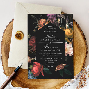 Donk Moody Romantic Floral Dutch Painterly Wedding Kaart