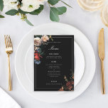 Donk Moody Romantic Floral Dutch Painterly Wedding Menu<br><div class="desc">perfect voor elke gebeurtenis; de rand kleur en dikte kunnen worden bewerkt,  evenals de achtergrondkleur. Floralen kunnen worden geschaald,  verplaatst of verwijderd.</div>
