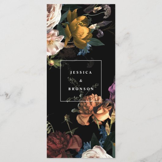 Donk Moody Romantic Floral Dutch Painterly Wedding Menu (Achterkant)