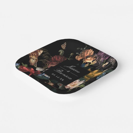 Donk Moody Romantic Floral Dutch Painterly Wedding Papieren Bordje (Gebogen)