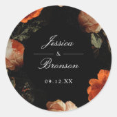Donk Moody Romantic Floral Dutch Painterly Wedding Ronde Sticker (Voorkant)