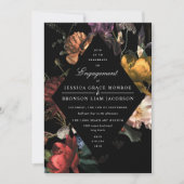 Donk Moody Romantic Floral Engagement Party Kaart (Voorkant)