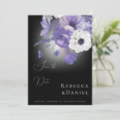 Donk Moody Romantic Lila Lavender Floral Wedding Kaart (Staand voorkant)