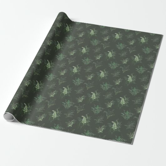 Donk Moody Woodland Greenery Green Planten Gift Cadeaupapier (Uitgerold)