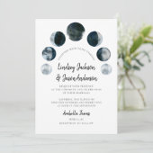 Donk Moon Celestial Bohemian Rustic Wedding Kaart (Staand voorkant)