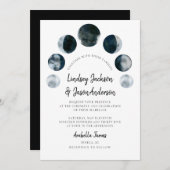 Donk Moon Celestial Bohemian Rustic Wedding Kaart (Voorkant / Achterkant)
