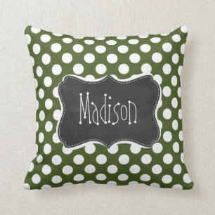 Donk Moss Green Polka Dots Kussen