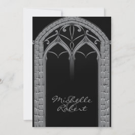 Donk Offbeat Gothic Threadding Invitation Kaart