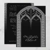 Donk Offbeat Gothic Threadding Invitation Kaart (Voorkant / Achterkant)